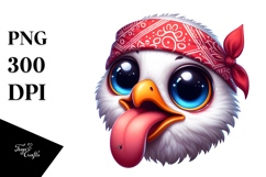 Exaggerated Bird with Bandana, PNG Product Image 1