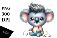 Energetic Baby Koala with Big Eyes PNG Product Image 1