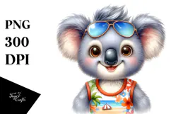 Energetic Baby Koala with Big Eyes PNG Product Image 1