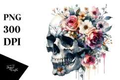 Colorful Skull Painting PNG Product Image 1