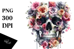 Colorful Skull Painting PNG Product Image 1