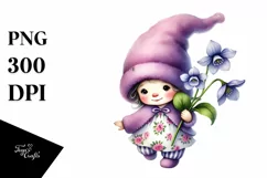 Baby GNOME with Big Hat, Violet PNG Product Image 1