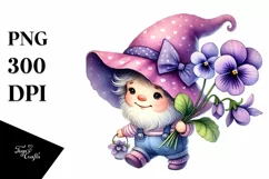 Baby GNOME with Big Hat, Violet PNG Product Image 1