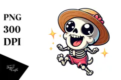 Goofy Cartoon Skull PNG Product Image 1
