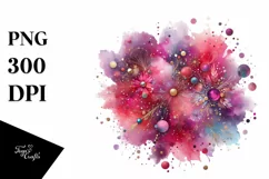 Colorful Magenta Watercolor Background | Clipart Product Image 1