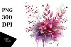 Colorful Magenta Watercolor Background | Clipart Product Image 3