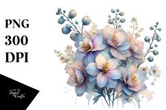 Glossy Transparent Pastel Delphinium, PNG Product Image 1