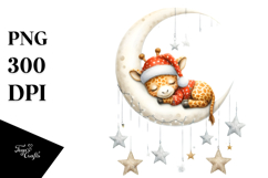 Cute Giraffe Dressed for Summer Moon Clipart Product Image 1