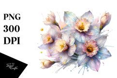 Glossy Transparent Pastel Narcissus, PNG Product Image 1