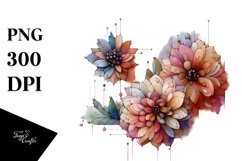 Abstract Wooden Stained Ranunculus | Sublimation | Clipart Product Image 1