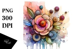 Abstract Wooden Stained Ranunculus | Sublimation | Clipart Product Image 3