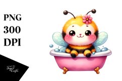 Sitting Bathtub Baby Bee PNG Product Image 1