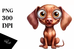 Crazy Watercolor Vizsla | Sublimation | Clipart Product Image 1