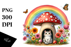 Colorful Cat House Mushroom Product Image 1