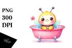 Sitting Bathtub Baby Bee PNG Product Image 1