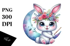 Goofy Baby Bunny with Magic Wand PNG Product Image 1