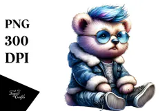 Revolted Baby Bear Sitting PNG Product Image 1