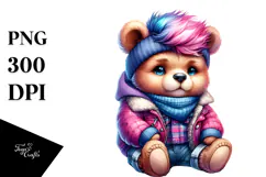 Revolted Baby Bear Sitting PNG Product Image 1