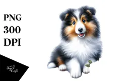 Baby Collie Watercolor Cute PNG Product Image 1