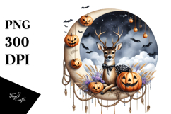 Deer Dressed for Halloween on Half Moon, High-Res PNG Product Image 1