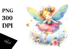 Dancing Fairy Watercolor Illustration | Clipart Product Image 1