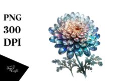 Metallic Chrysanthemum | Watercolor | Shiny Product Image 1