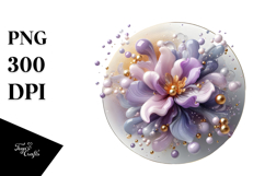 Abstract Lavender with Golden Insertions, Transparent PNG Product Image 1