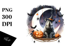 Hippo In Halloween Costume PNG Product Image 1