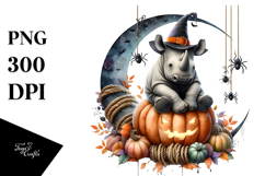 Rhino Dressed for Halloween on Half Moon, High-Res PNG Product Image 1
