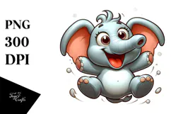 Goofy Elephant with Bandana, High-Res PNG Product Image 1