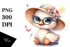Energetic Baby Swan with Hat PNG Product Image 1