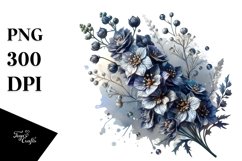 splash of Shiny Metallic Delphinium | Sublimation | Clipart Product Image 3