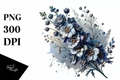 splash of Shiny Metallic Delphinium | Sublimation | Clipart Product Image 3