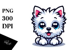 Cute Crazy Baby West Highland White Terrier PNG Product Image 3