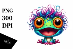 Colorful Crazy Baby Frog | Clipart Product Image 3