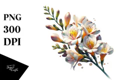 y Freesia, Watercolor Splash Design PNG Product Image 1