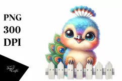 Colorful Cute Baby Peacock | Sublimation | Clipart Product Image 3