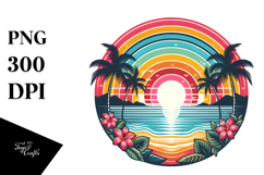 Tropical Rainbow Sunset, PNG Product Image 1