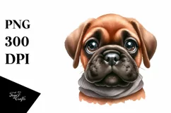 Bullmastiff Caricature Watercolor | Sublimation Clipart Product Image 3