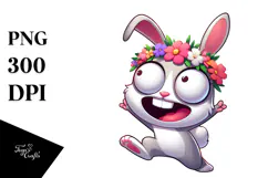 Funny Dancing Cross-Eyed Bunny PNG Product Image 1