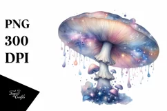 Pastel Glossy Mushroom Watercolor Splash PNG Product Image 1