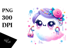 Adorable Ghost with Glam Accessories PNG Product Image 1