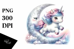 Running Baby Unicorn | Sublimation | Clipart Product Image 1