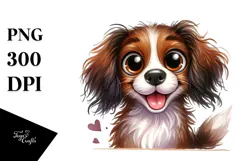 Cute Brittany with Big Eyes, Transparent PNG Product Image 1