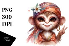 Funny Monkey with Diva Look Clipart Product Image 3