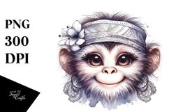 Funny Monkey with Diva Look Clipart Product Image 1