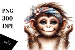 Funny Monkey with Diva Look Clipart Product Image 3