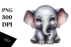 Cute Baby Elephant, Transparent PNG Product Image 1