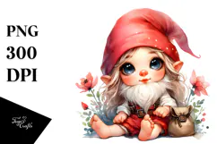 Baby Gnome Watercolor Cute PNG Product Image 1