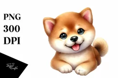 Cute Baby Shiba Inu Watercolor Product Image 3